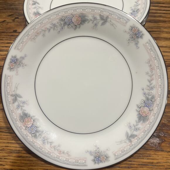 Noritake Bridal Waltz Bread Plates SET Of 9 VTG 6.25" 4109 Pink Blue Floral EXC! - Picture 9 of 14